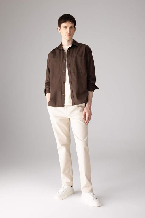 Gabardin Chino Kanvas Pantolon Regular Fit Fermuar Cepli Duz Paca - Defacto фото 2