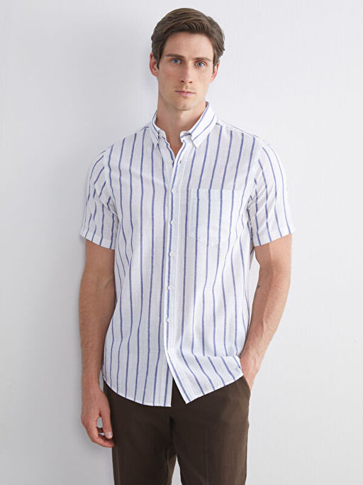 Regular Fit ?izgili Erkek G?mlek