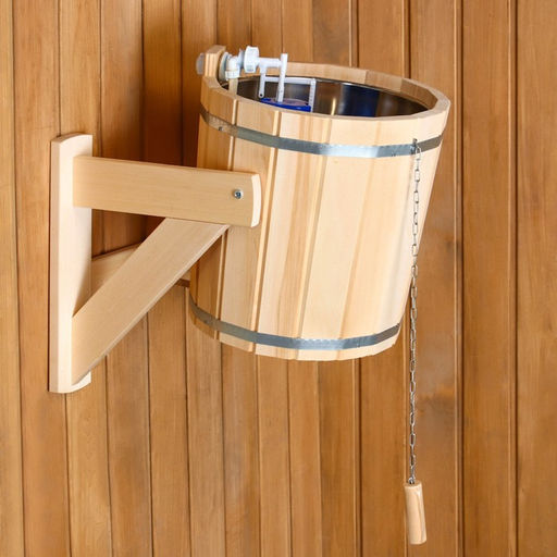 Обливное устройство для бани, 15 л, липа, вставка из нержавеющей стали, «Добропаровъ»