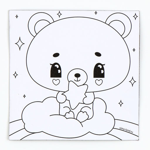 Цена за 2 шт. Магнит-раскраска «Мишка», 10 х 10 см