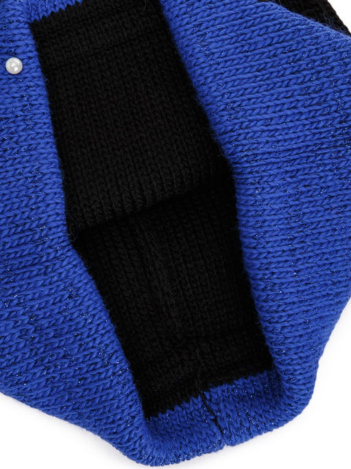 Шапка жен. шерсть+акр LB-BR55035 black/electric blue