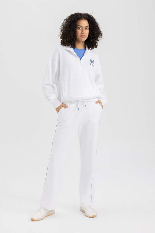 DeFactoFit Спортивная толстовка Oversize с воротником-стойкой и молнией с принтом  фото 6