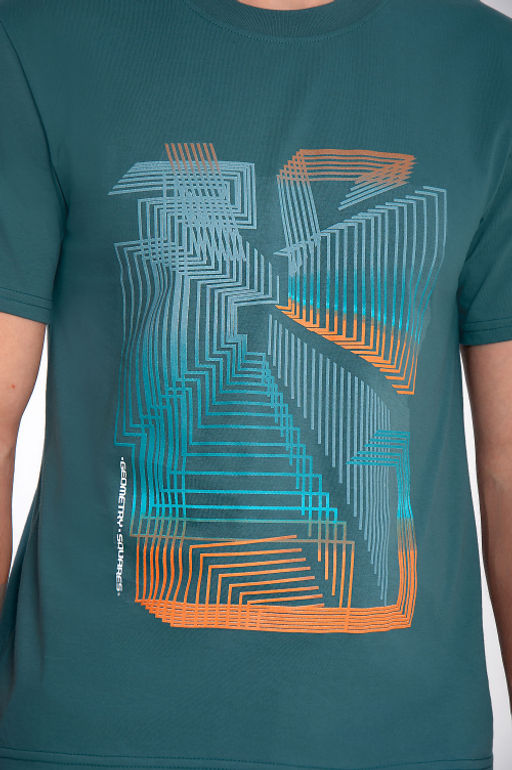 Арт. 61136 Футболка мужская 48-56 (5 шт) Цвет:синевато-зеленый - Идеал фото 6