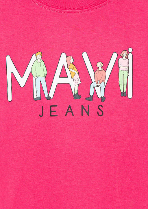 Mavi Jeans Bask?l? Pembe Tisort фото 3