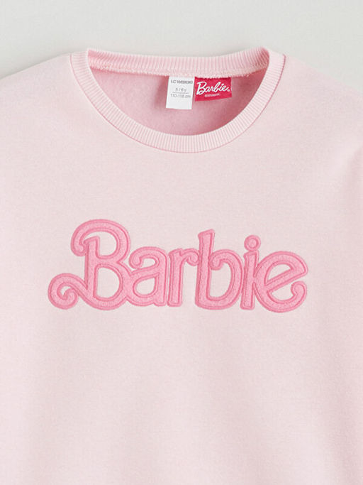 Bisiklet Yaka Barbie Nak??l? K?z ?ocuk Sweatshirt