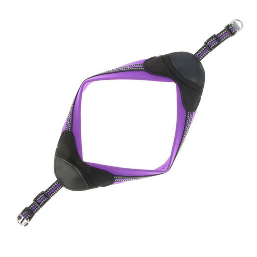 Шлейка супермягкая со светоотражающей прошивкой, обхват 48-54 см, фиолетовая - Пижон фото 2