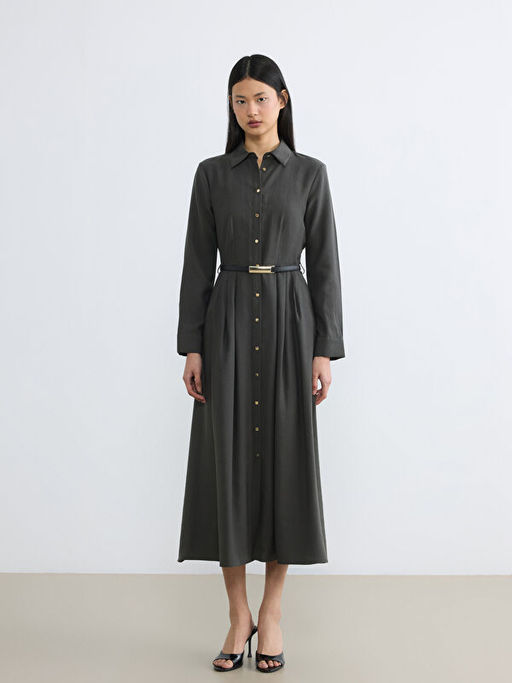 Beli Kemerli G?mlek Elbise