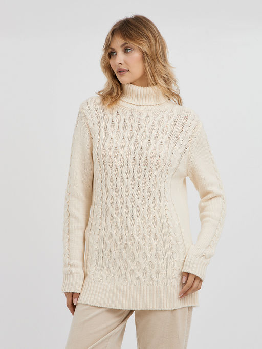 водолазка женская удлиненная с вязаным узором - Glenfield фото 5