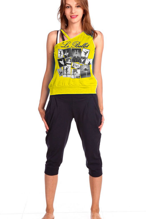 Женский домашний костюм с бриджами и майкой 33м