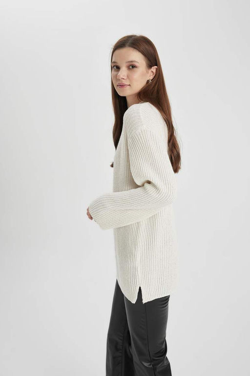 Пуловер-туника стандартного кроя - Defacto фото 7