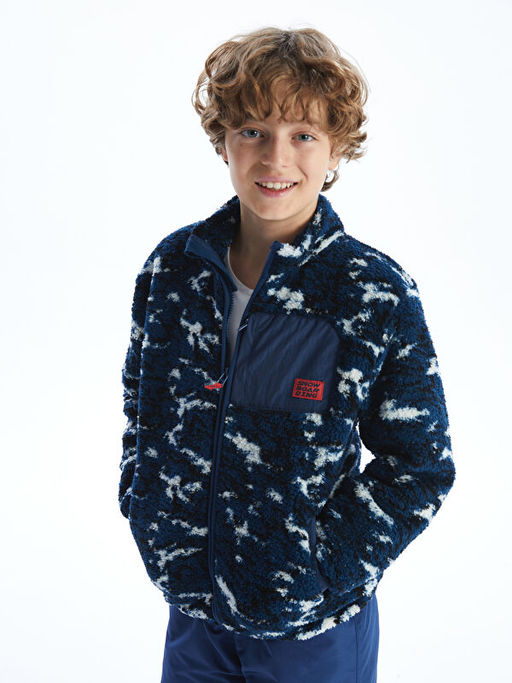 Dik Yaka Polar Erkek ?ocuk Fermuarl? Sweatshirt