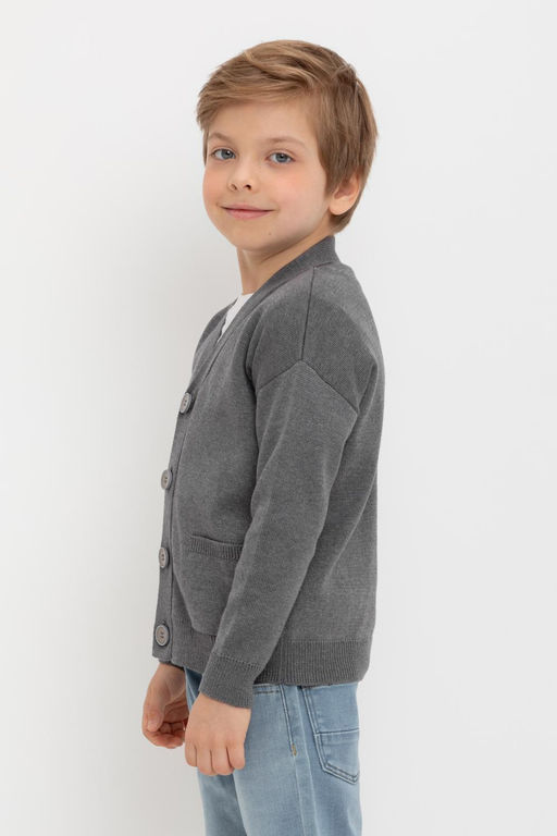 Crockid _ КВ 30155/тем.серый меланж кардиган для мал  фото 5