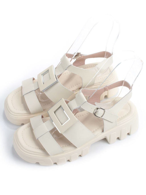 08-PEY195-2 BEIGE Босоножки женские (натуральная кожа)