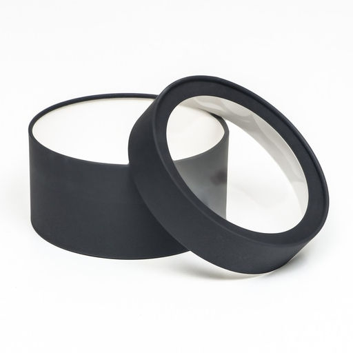 Подарочная коробка круглая Black, чёрная, завальцованная с окном, 21?11 см