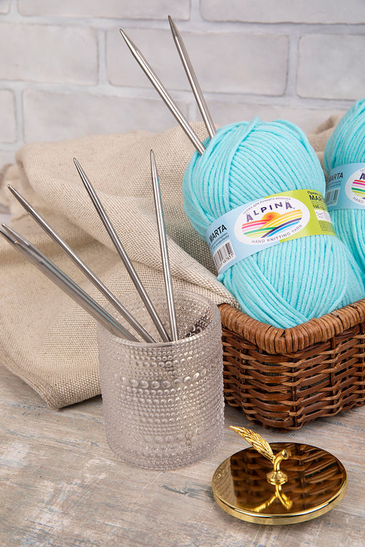 Спицы GAMMA 5-ти компл. чулочные MK5 сталь d 5.0 мм 20 см 5 шт под никель  фото 9