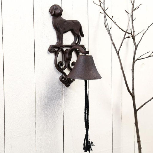 Колокол настенный чугун «Собака», декор, 24×10×13.5 см