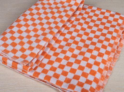 Одеяло байковое ОБ-200 140*205 клетка цв. оранжевый