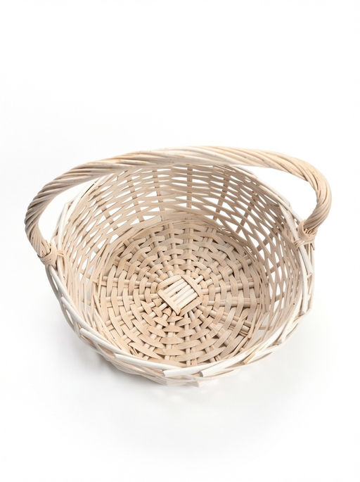 Корзина плетёная для хранения Havu, с ручкой, лоза, белая, набор 2 шт.