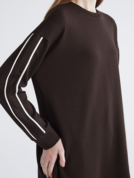 Bisiklet Yaka Oversize Kad?n Sweatshirt Tunik