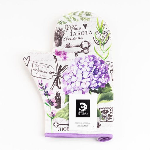 Варежка-прихватка Лучшая бабушка 20х28см,саржа, 100% х/л, ватин 250г/м2 - Этель фото 4