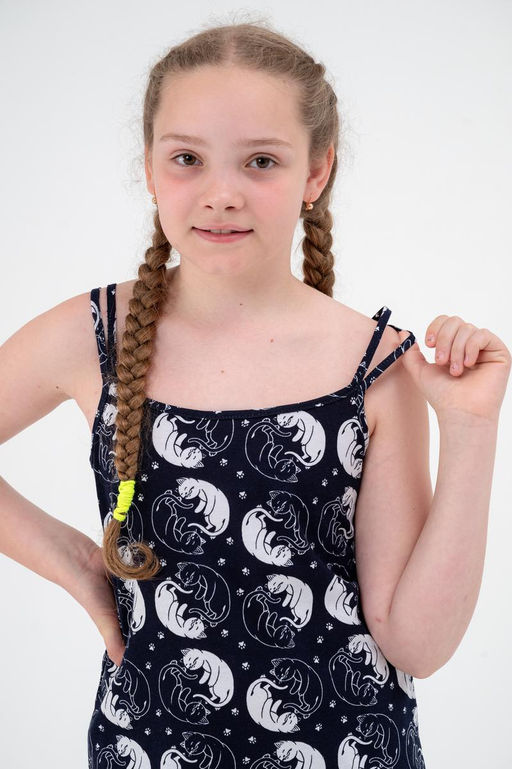 Ночная сорочка подростковая из кулирки Оливия кошки - Амадэль фото 5