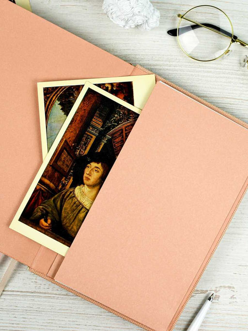 Ежедневник недатированный ESCALADA, #ВСЯ ЖИЗНЬ - ИСКУССТВО, А5, 160 л., арт. 67737/ 15 ПИКЕ ПЕПЕЛЬНО-КОРАЛЛОВЫЙ