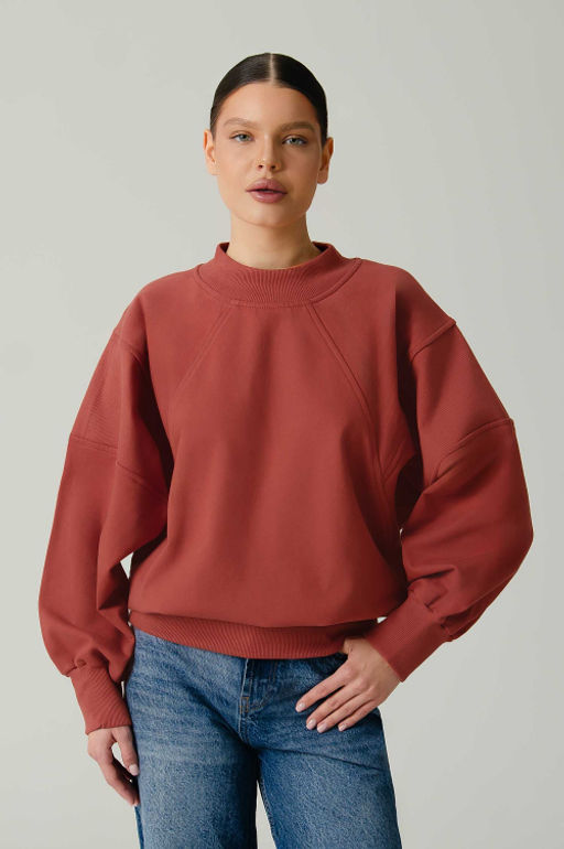 Арт. 15118 Свитшот женский с горлом one size (42-50) Цвет:терракотовый - Калинка фото 7