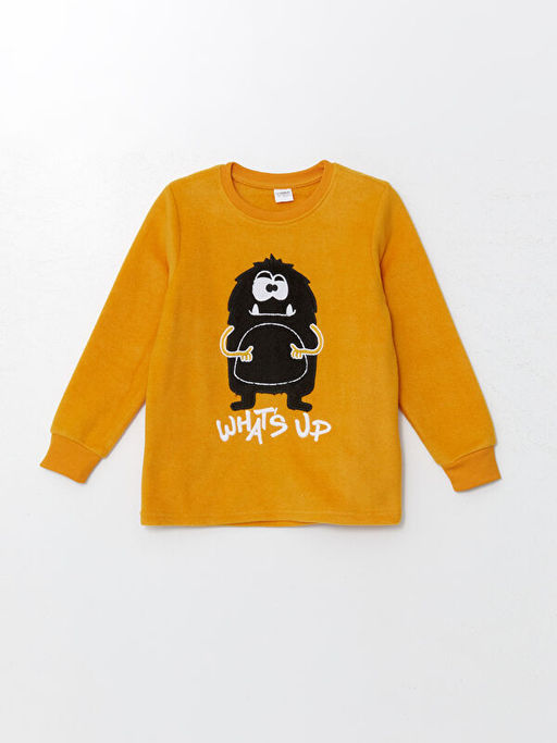 Bisiklet Yaka Polar Erkek ?ocuk Pijama Tak?m?