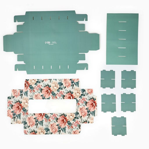 Цена за 5 шт. Коробка складная под 12 конфет «Цветы», 3.8×10.5×26.5 см