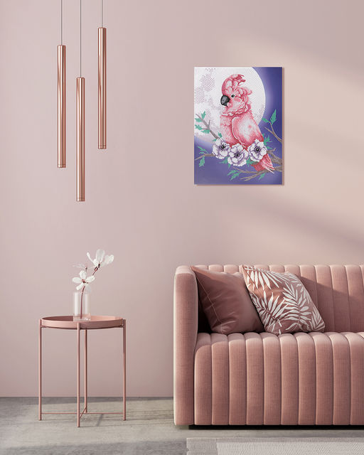 Кристальная (алмазная) мозаика ФРЕЯ ALPD-157 на подрамнике Какаду 30 х 40 см