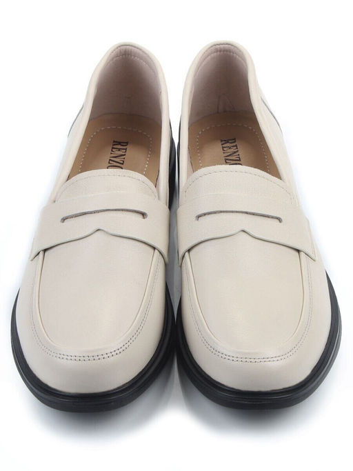 03-DYL128-3 BEIGE Лоферы женские (натуральная кожа)