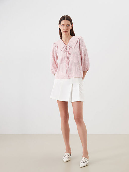 Bebe Yaka Ekose Bluz