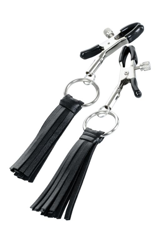 Зажимы для сосков TOYFA Theatre с кисточками, черные