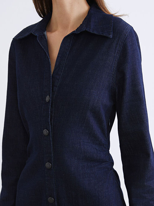 G?mlek Yaka B?zg?l? Jean Elbise