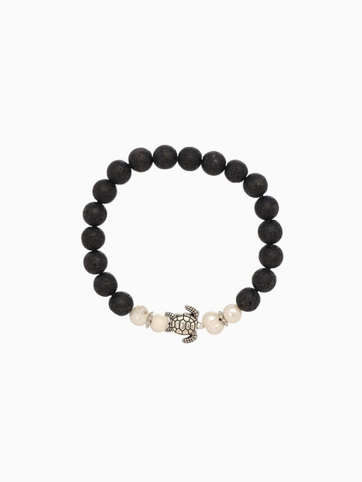 Браслет «Черепашка», длина 18 см, жемчуг, лава