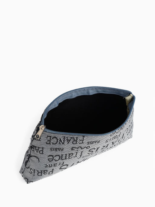 Набор простых косметичек 2 в 1 на молниях, с надписями, серый