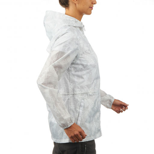 Куртка-дождевик походная женская белая Quechua 300