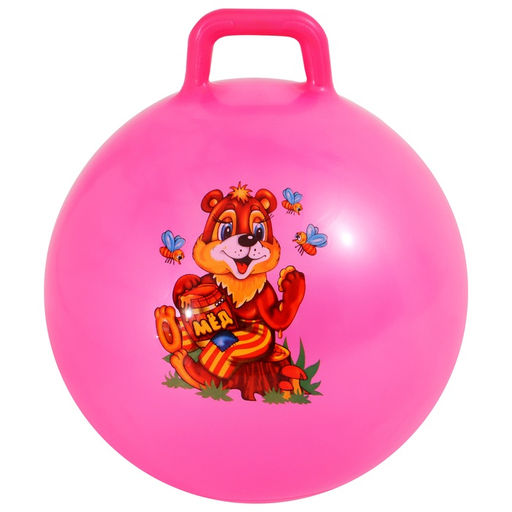 Мяч - прыгун с ручкой, d=55 см, цвет МИКС