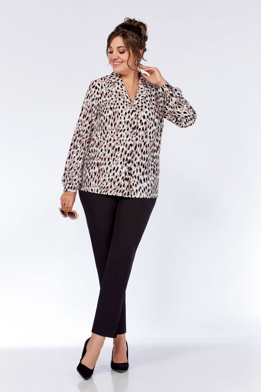 Блуза Swallow 803.2 черный+серебряный узор фото 736