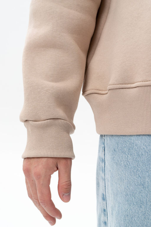 Джемпер свитшот из мягкого хлопкового футера с начёсом св.бежевый - Solo mio фото 6