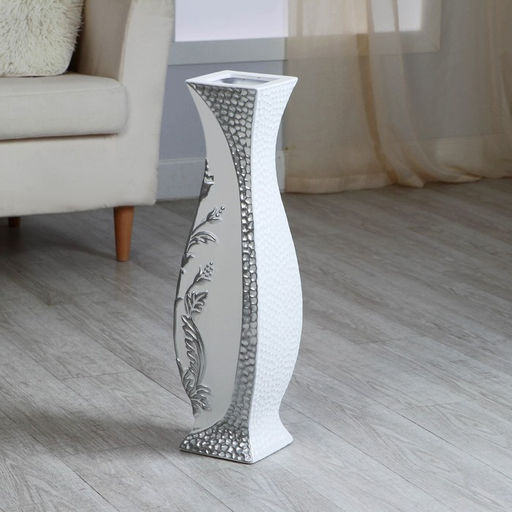 Ваза напольная «Нолвен», цветы, d внутренний 9 см, 14×59 см, керамика, белая