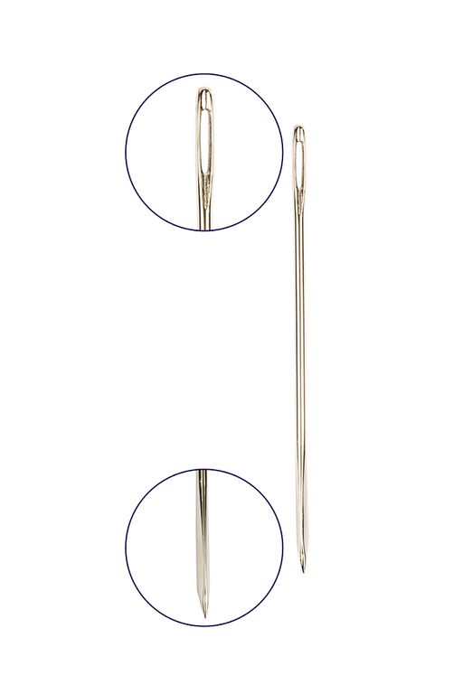 Иглы для шитья ручные Gamma N-217 для кожи №3-7 16 шт. в блистере острые