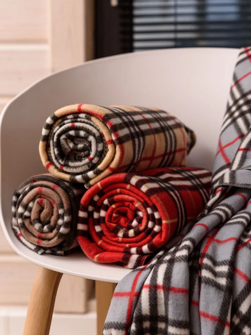 Флисовый плед 130x160 см с принтом PF130, двусторонний: Для дома, дивана, пикника, машины, путешествий - Bio-Line