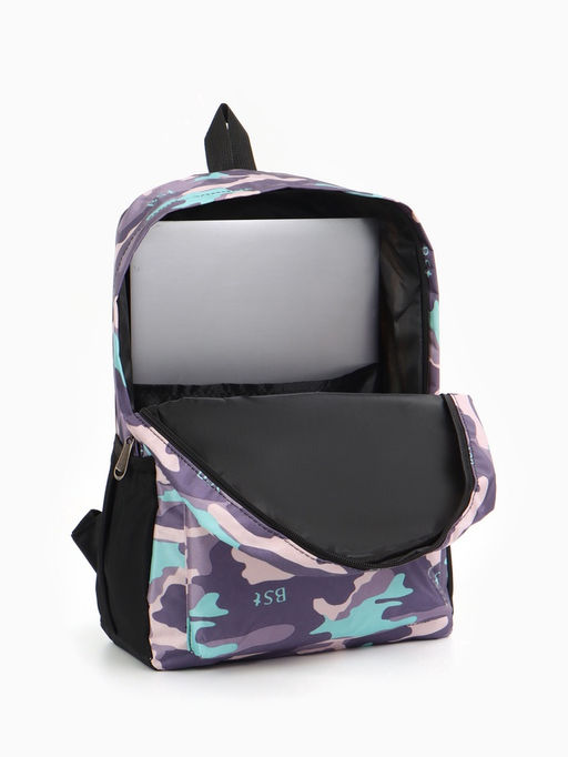 Рюкзак школьный на молнии, с карманами, с принтом, размер 30?13?42 см, тёмно-синий/чёрный