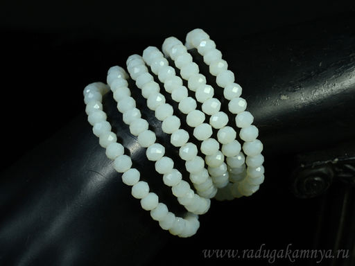 Бусы-браслет на резинке из циркона кукуруза гр.6мм зеленый хамелеон, 86см. Радуга камня  фото 31