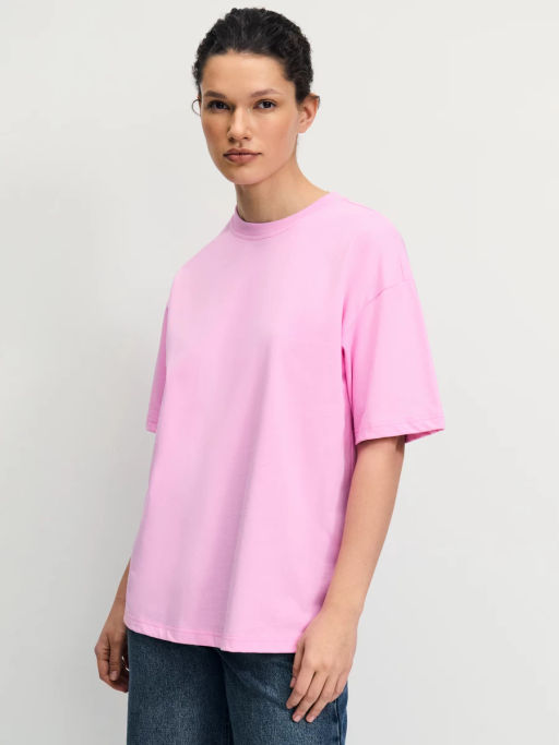 Базовая футболка оверсайз из хлопка / Zarina  фото 7