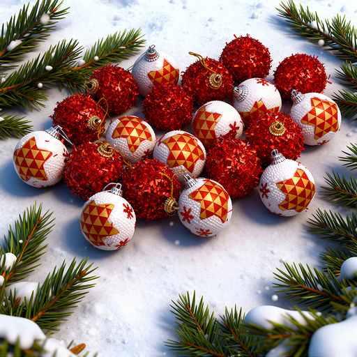 Набор новогодних украшений "Чудесный праздник" (20шт х 5см)