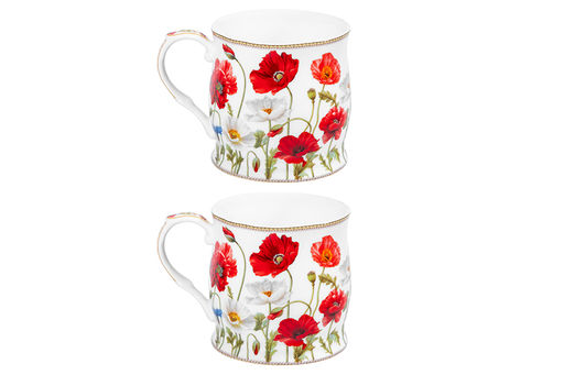 Набор 2 кружек 300 мл 11,5*8,5*8,5 см Маки NEW BONE CHINA - Elan gallery фото 6
