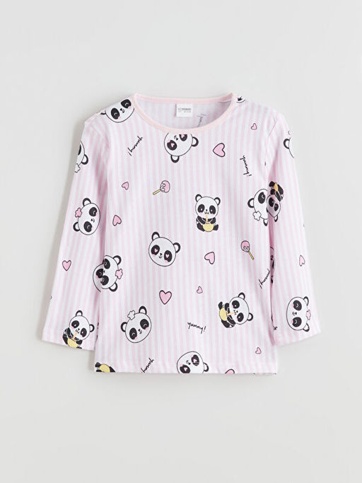 Bisiklet Yaka K?z ?ocuk Pijama ?st