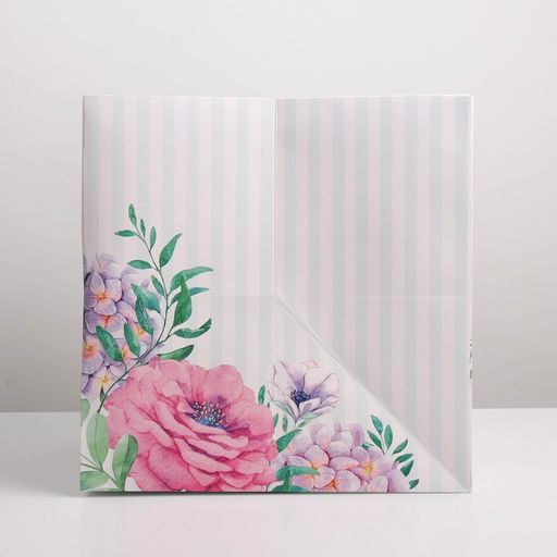 Пакет подарочный квадратный, упаковка, Волшебных моментов, 30?30?30 см